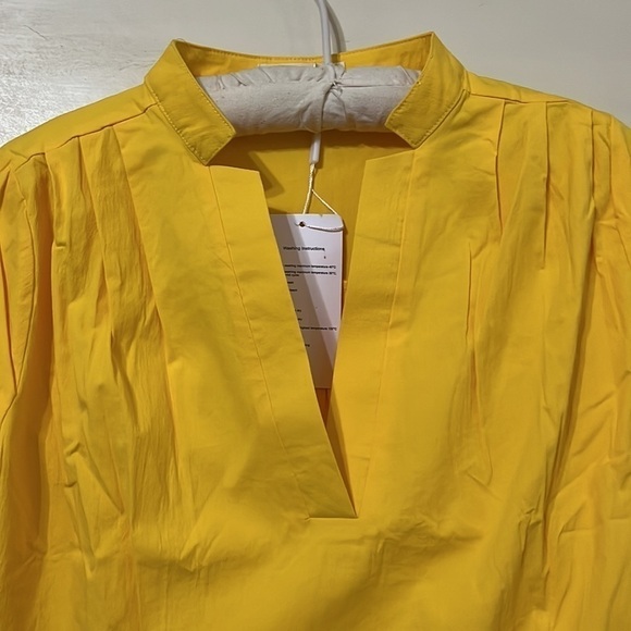NWT V neck crossover back 3/4 th sleeves yellow blouse - Picture 4 of 4